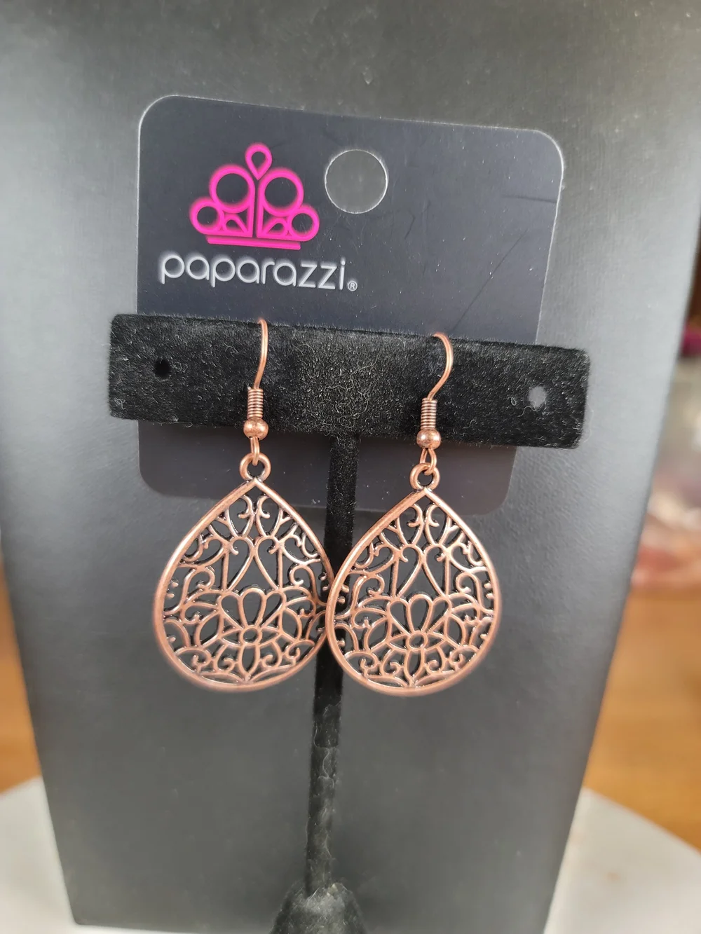 paparazzi Copper Filigree Drop Earrings